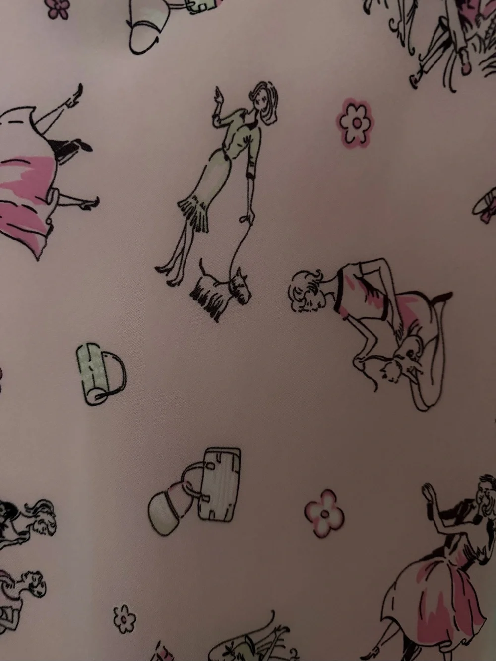 Vintage y2k Women's Pink Printed Slip Dress Knee length